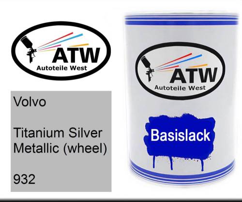 Volvo, Titanium Silver Metallic (wheel), 932: 500ml Lackdose, von ATW Autoteile West.